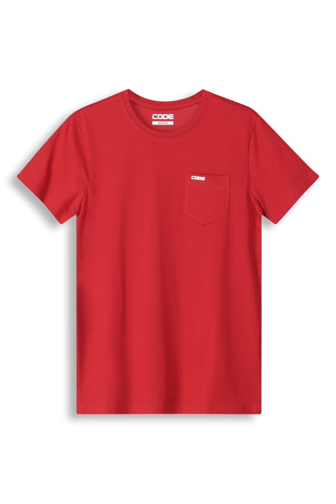 Basic T-Shirt With Pocket _ 146044 _ Deep Red