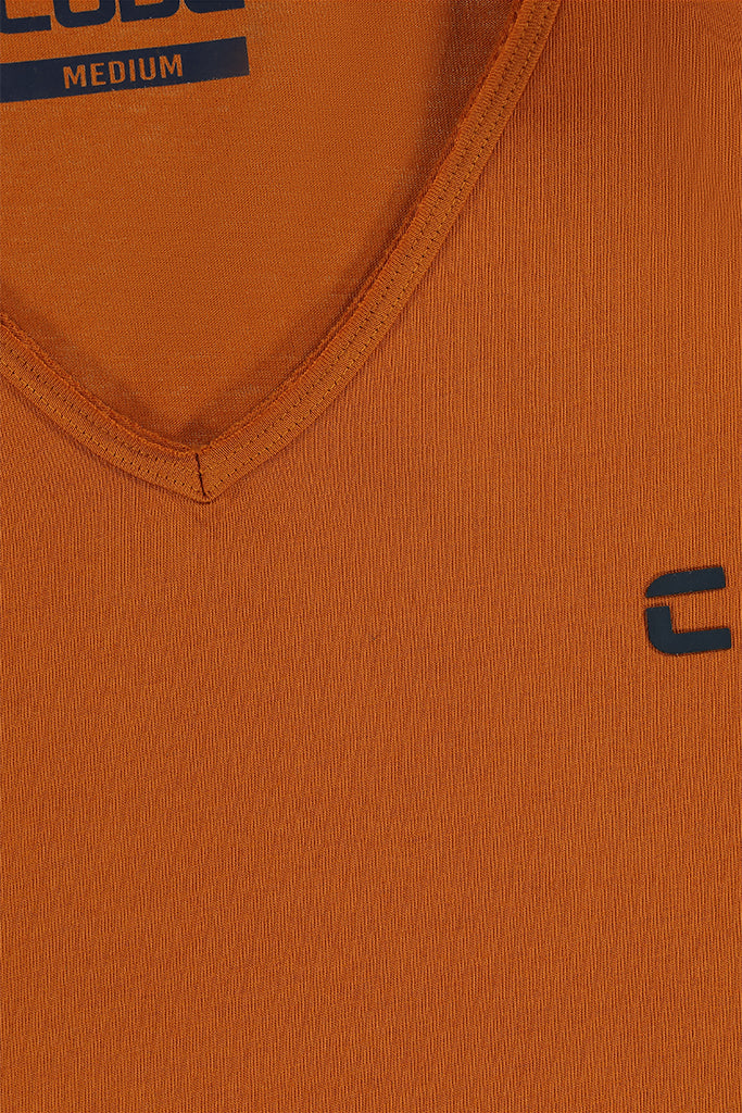 V-Neck T-Shirt _ 141848 _ Deep Mustard