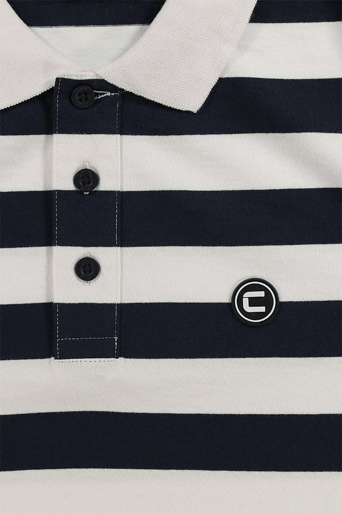 Striped Golfer _ 141927 _ Navy