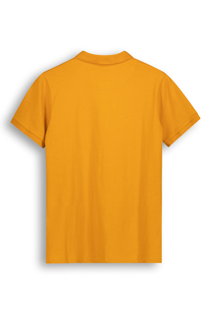 Back View: Solid mustard back with a clean finish.