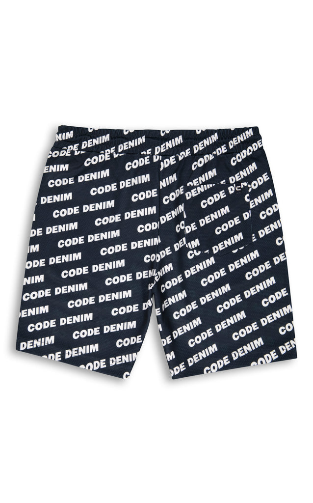 Printed Jogger Shorts _ 143157 _ Navy