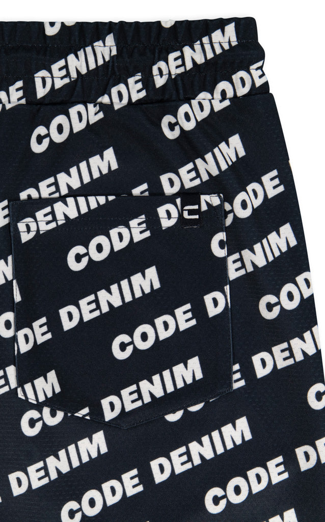 Printed Jogger Shorts _ 143157 _ Navy