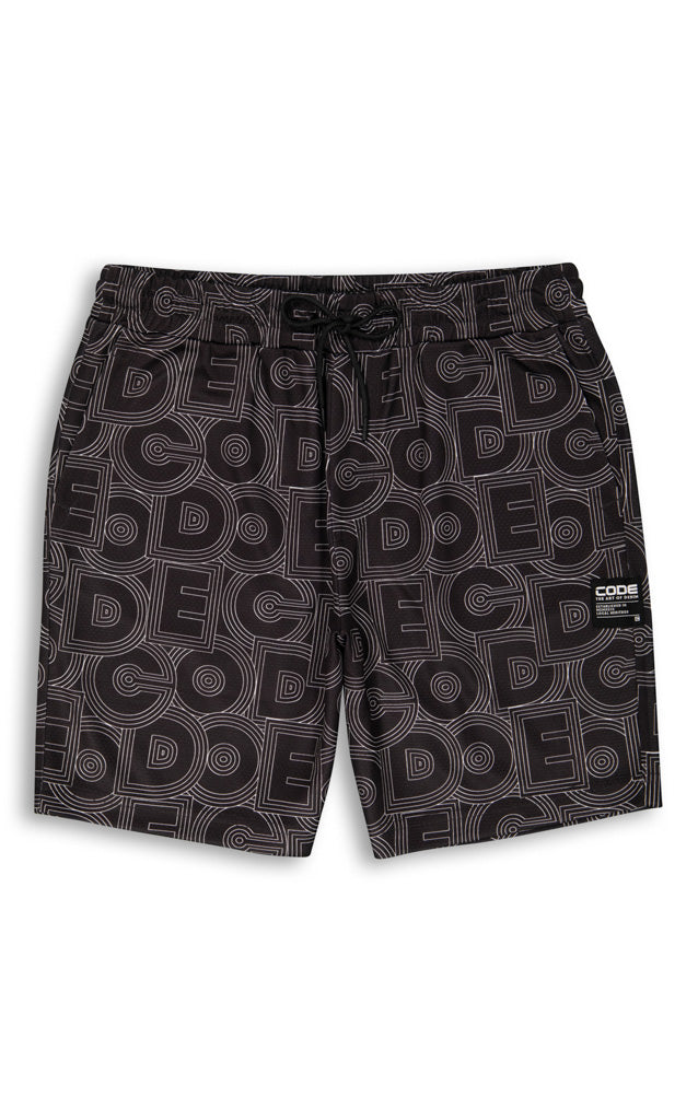 Printed Jogger Shorts _ 143158 _ Black