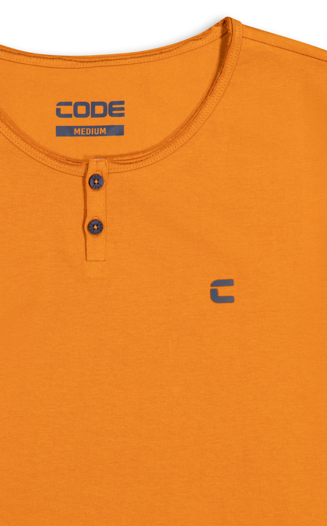 Henley T-Shirt _ 145202 _ Deep Mustard