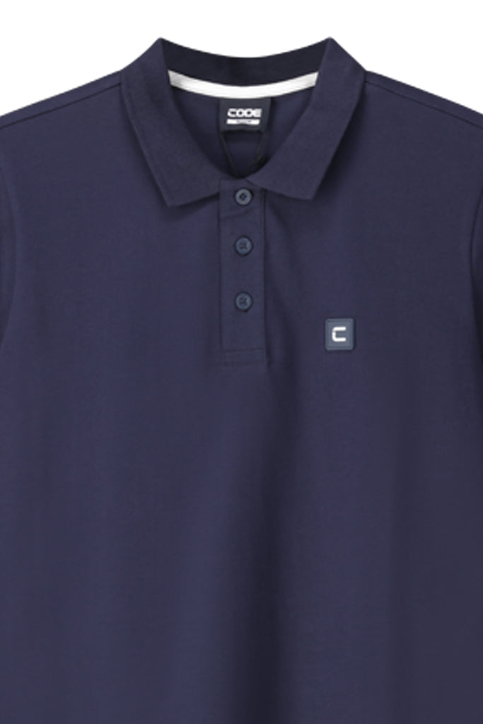Close-Up View: Lightweight, smooth texture with a subtle collar and button-up front.