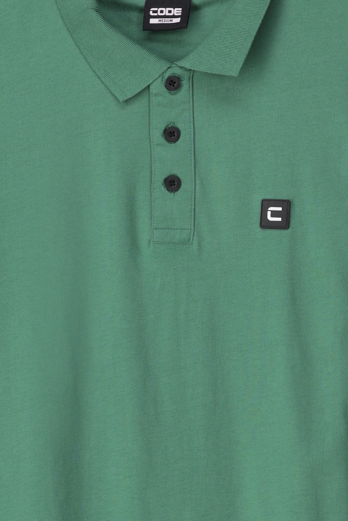 Close-Up View: Durable pique fabric adding texture and style.