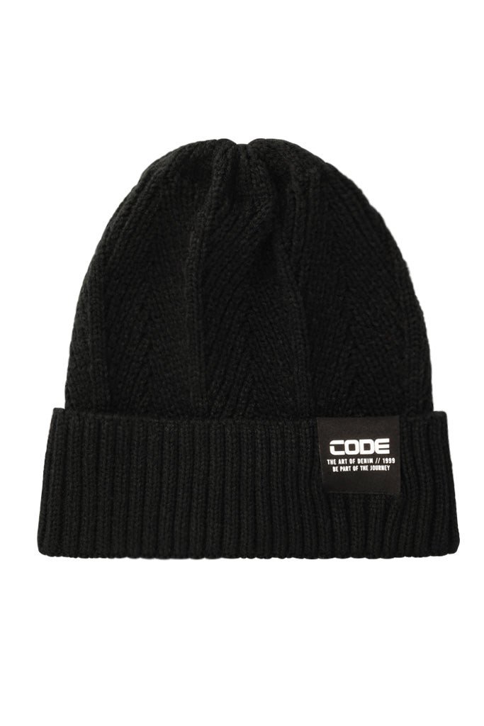 Fold Over Beanie _ 156673 _ Black