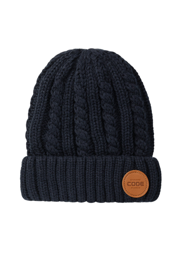 Fold Over Beanie _ 156676 _ Navy