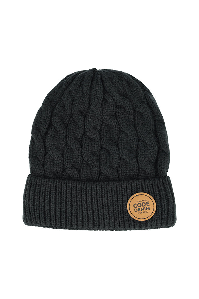 Cable Knit Beanie _ 147195 _ Black