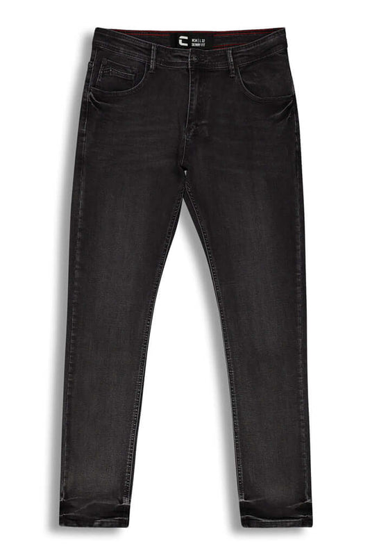 Skinny Fashion Jeans - Washed Black featuring a five-pocket design and cotton-blend comfort.