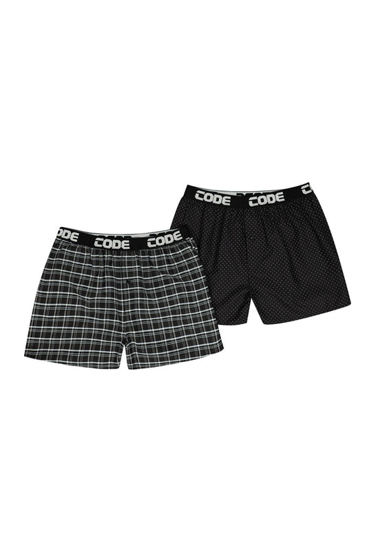 2-Pack Boxer With Elastic Band _ 163976 _ Black Multi
