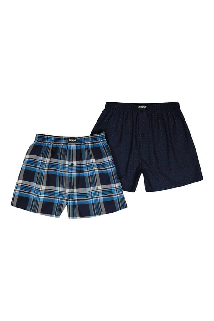 2-Pack Boxers _ 163974 _ NAVY MULTI featuring comfortable and stylish designs for daily wear.