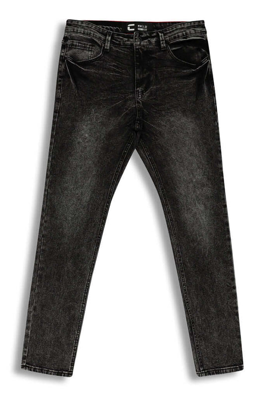 Skinny Fashion Jeans - Black Wash featuring a five-pocket design and zip closure in a modern black wash style.