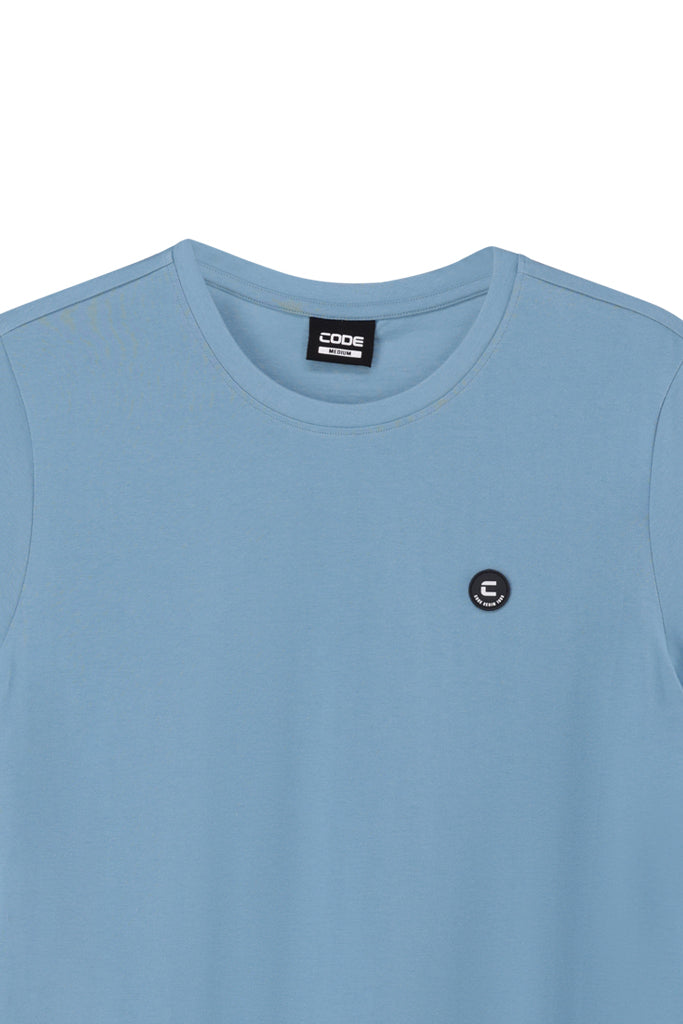 Crew Neck T-shirt - Cameo Blue