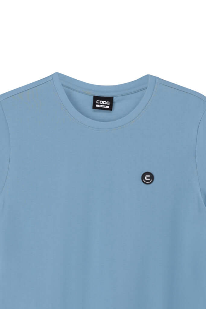 Crew Neck T-shirt - Cameo Blue
