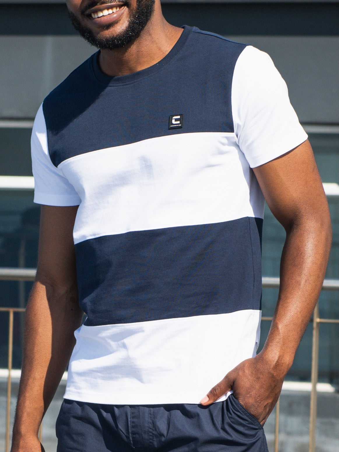 Multi Panel T-Shirt _ 151492 _ Navy Multi