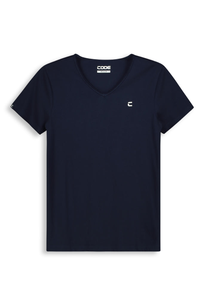 V-Neck T-Shirt _ 141855 _ Blue Print