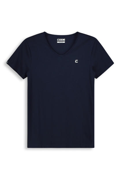 V-Neck T-Shirt _ 141855 _ Blue Print