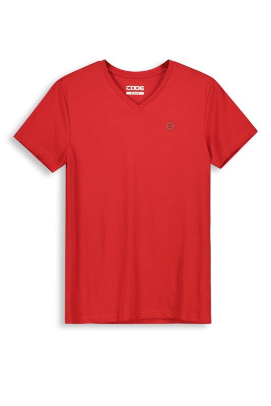 V-Neck T-Shirt _ 141858 _ Fire Red