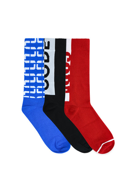 3 Pack Socks _ 143308 _ Red Multi