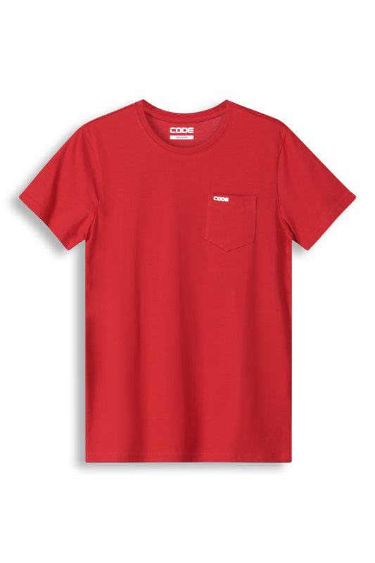 Basic T-Shirt With Pocket _ 146044 _ Deep Red