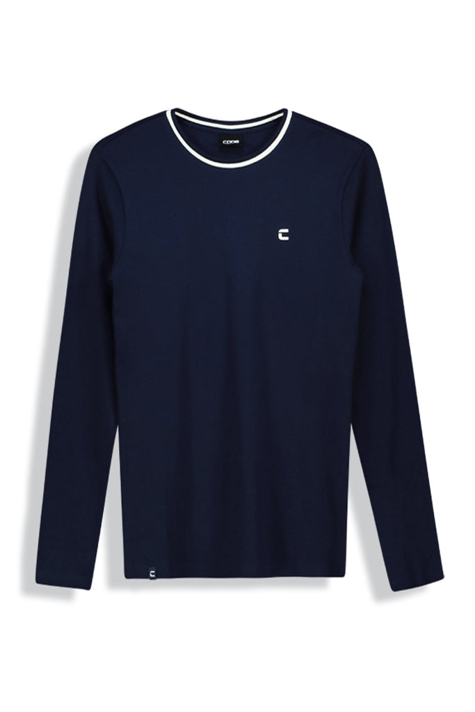 Fitted Long Sleeve T-Shirt _ 146081 _ Navy