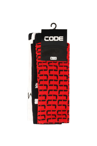 3-Pack Capsule Socks _ 149309 _ Fire Red