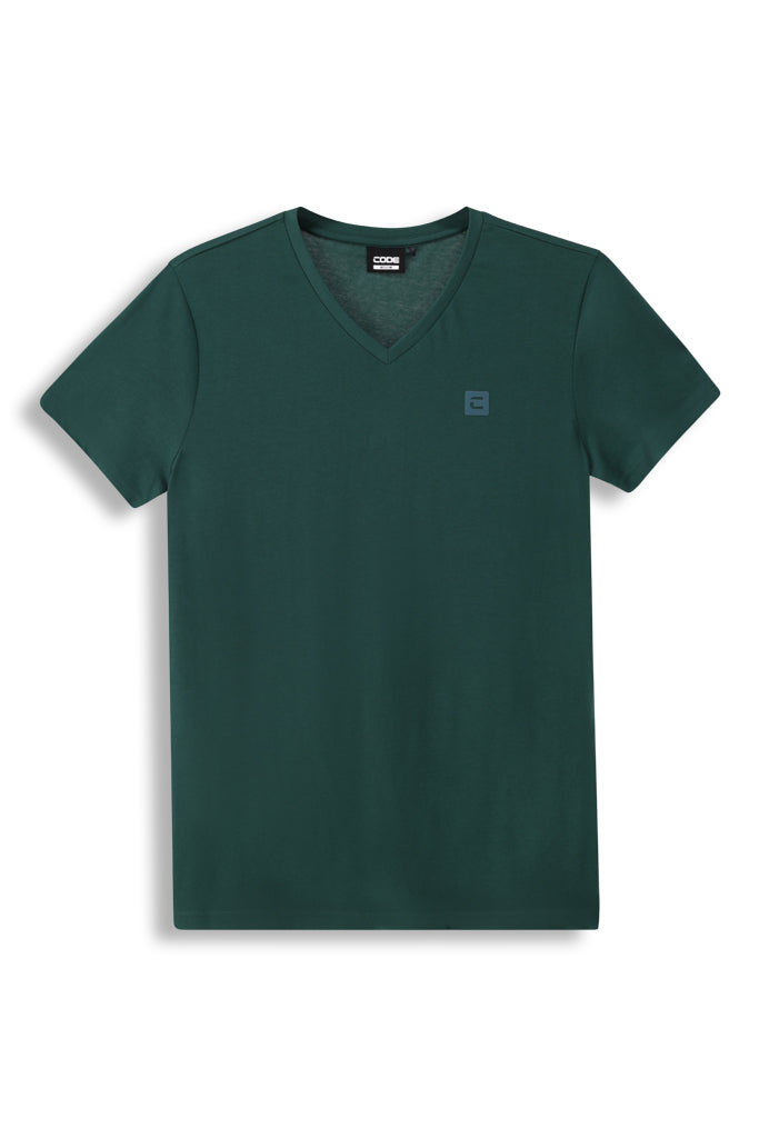 V-Neck T-Shirt _ 151390 _ Rain Forest Green