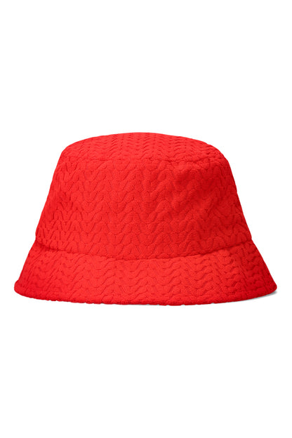 Terri Towel Bucket Hat _ 151619 _ Fire Red