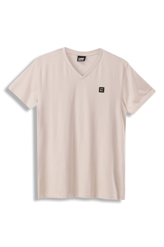 V-Neck T-Shirt _ 152063 _ Pumice Stone