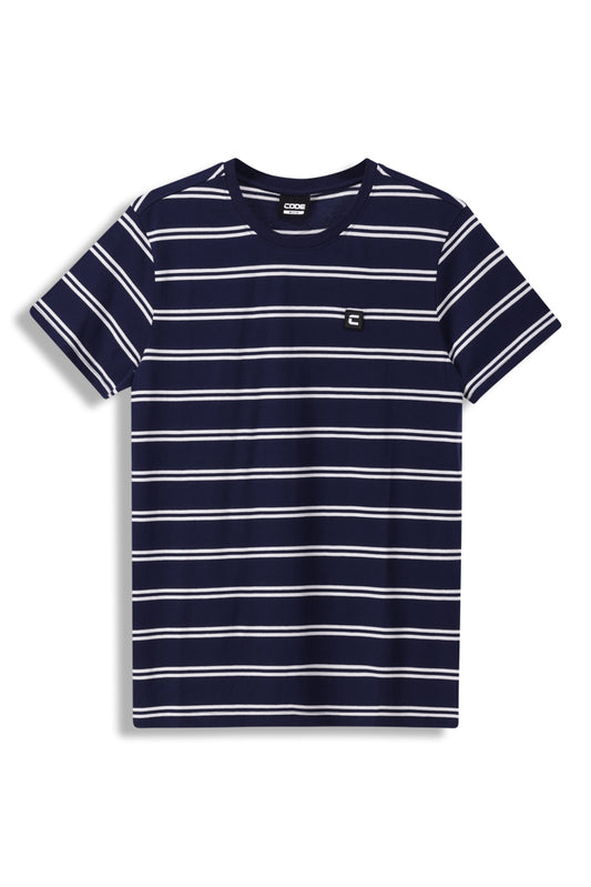 Crew Neck T-Shirt _ 152067 _ Navy Multi