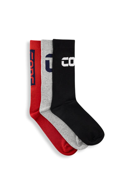 3-Pack Tube Socks _ 152410 _ Fire Red