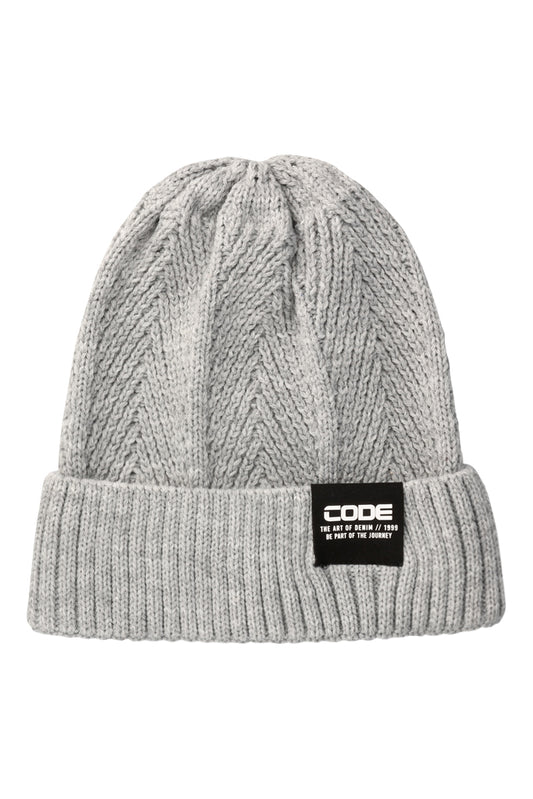 Fold Over Beanie _ 156674 _ Grey Melange
