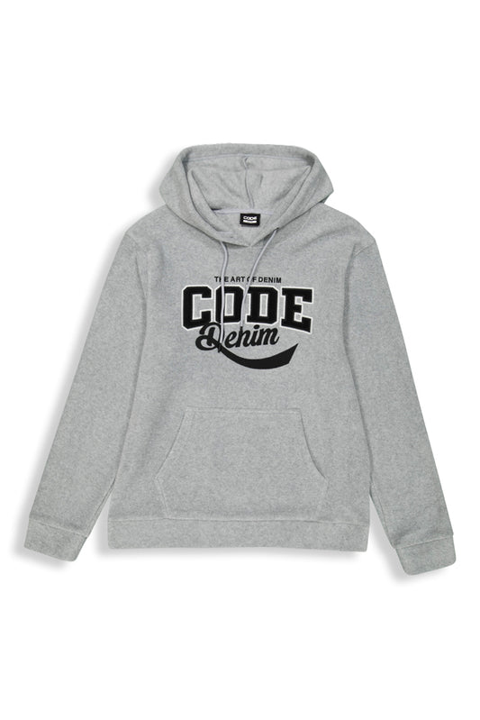 Polar Fleece Hoodie _ 156748 _ Grey Melange