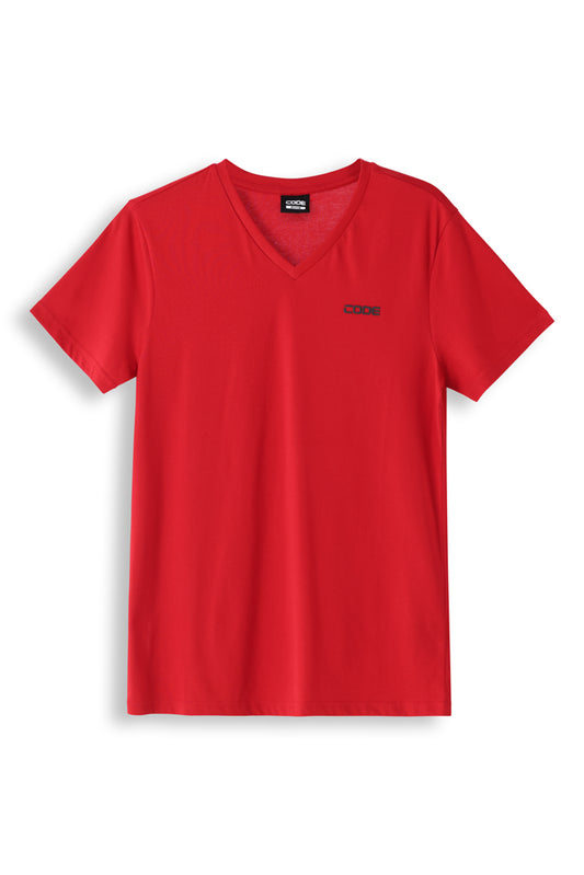 V-Neck T-Shirt _ 160862 _ Fire Red