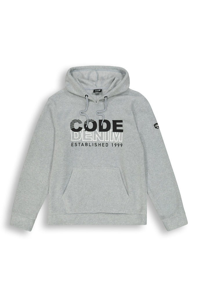 Graphic Fleece Hoodie _ 145535 _ Grey Melange