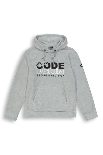 Graphic Fleece Hoodie _ 145535 _ Grey Melange