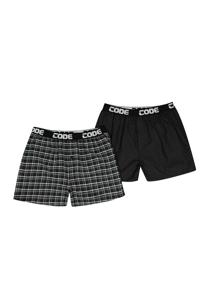 2-Pack Boxer With Elastic Band _ 163976 _ Black Multi