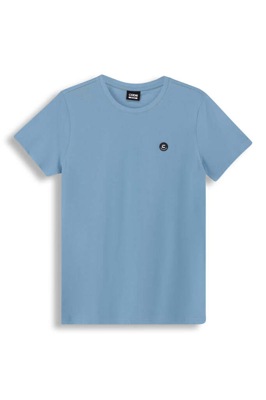 Crew Neck T-shirt - Cameo Blue