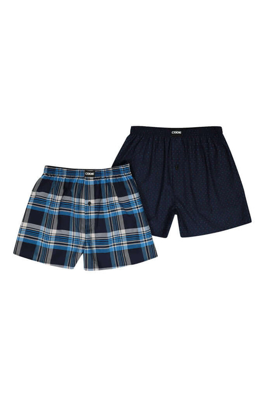 2-Pack Boxers _ 163974 _ NAVY MULTI featuring comfortable and stylish designs for daily wear.