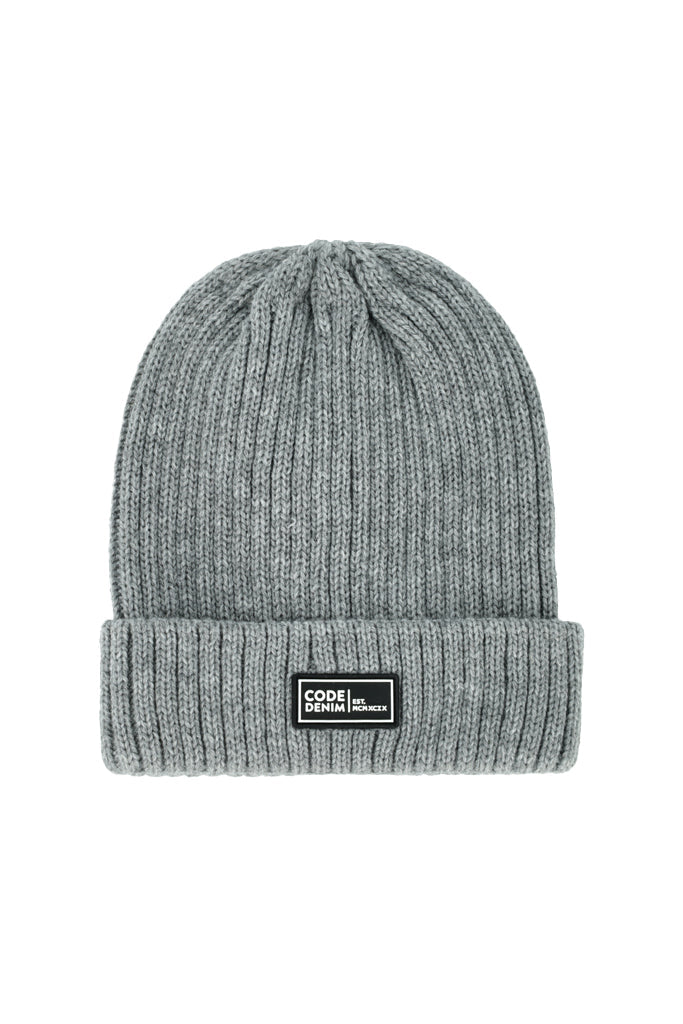 Fold Over Beanie _ 147182 _ Grey Melange