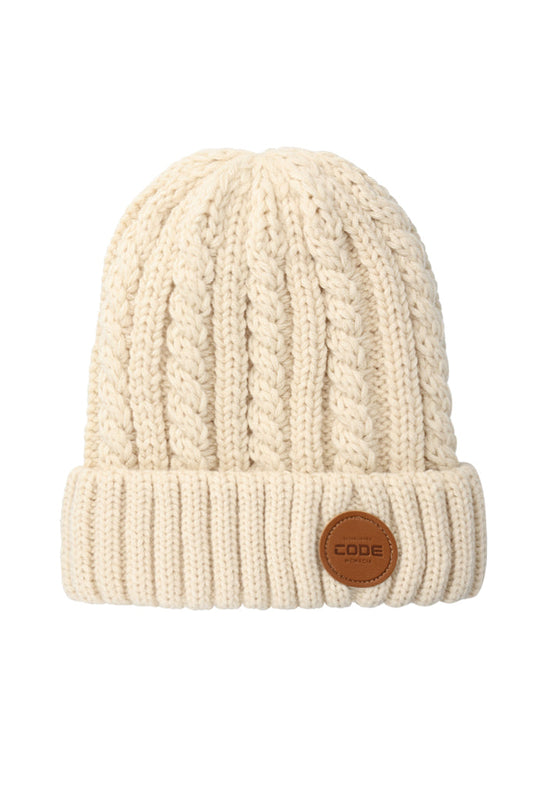 Cable Knit Beanie _ 156675 _ Ecru