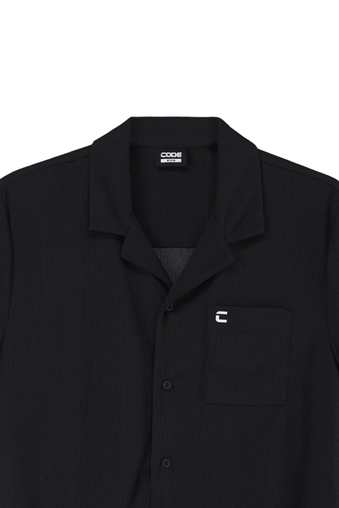 Waffle Knit Shirt _ 163908 _ Black