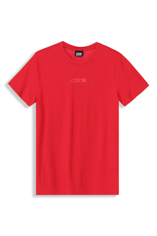 Crew Neck T-Shirt _ 163474 _ Fire Red
