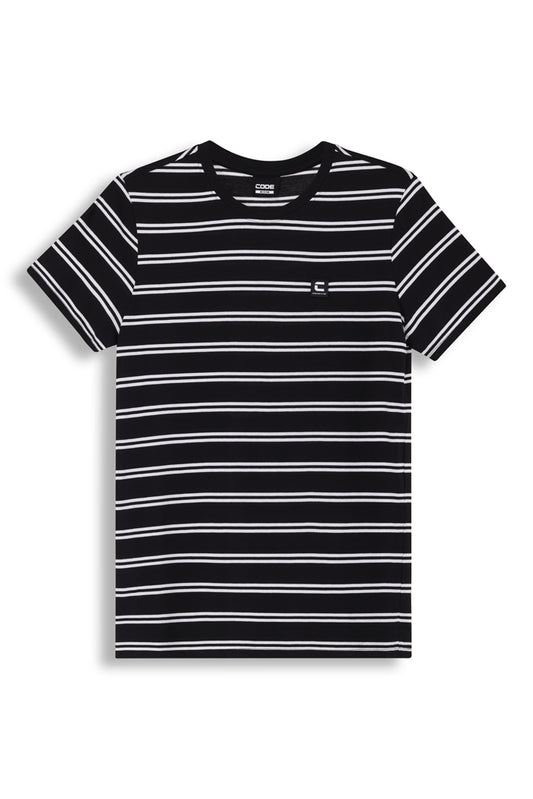 Crew Neck T-shirt - Black Multi
