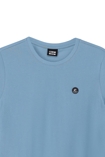 Crew Neck T-shirt - Cameo Blue